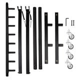 Mr.Power Guitar Rolling Stand Multiple Instrument Stage Studio Display Rack Movable (7 Holder)