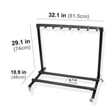 Mr.Power Guitar Rolling Stand Multiple Instrument Stage Studio Display Rack Movable (7 Holder)