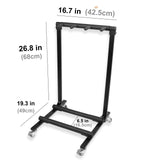 Mr.Power Guitar Rolling Stand Multiple Instrument Stage Studio Display Rack Movable (3 Holder)