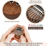 Mr.Power Cute Kalimba Marimba Portable Finger Thumb Piano for Beginners (8 Keys, Natural Wood)