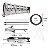Mr.Power Glockenspiel Bell Kit 32 Notes with Practice Pad, Mallets, Sticks and Bag