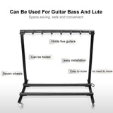 Mr.Power Guitar Rolling Stand Multiple Instrument Stage Studio Display Rack Movable (7 Holder)
