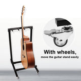Mr.Power Guitar Rolling Stand Multiple Instrument Stage Studio Display Rack Movable (3 Holder)